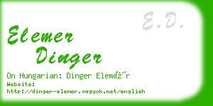 elemer dinger business card